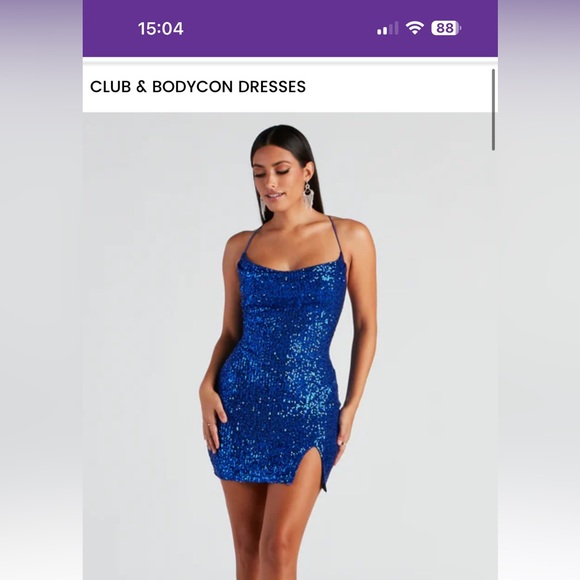 Blue Mini Bodycon Dress - Picture 1 of 8